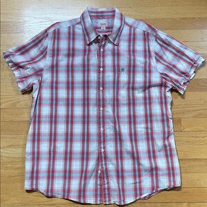 Mossimo red/white Plaid s/s button down Shirt